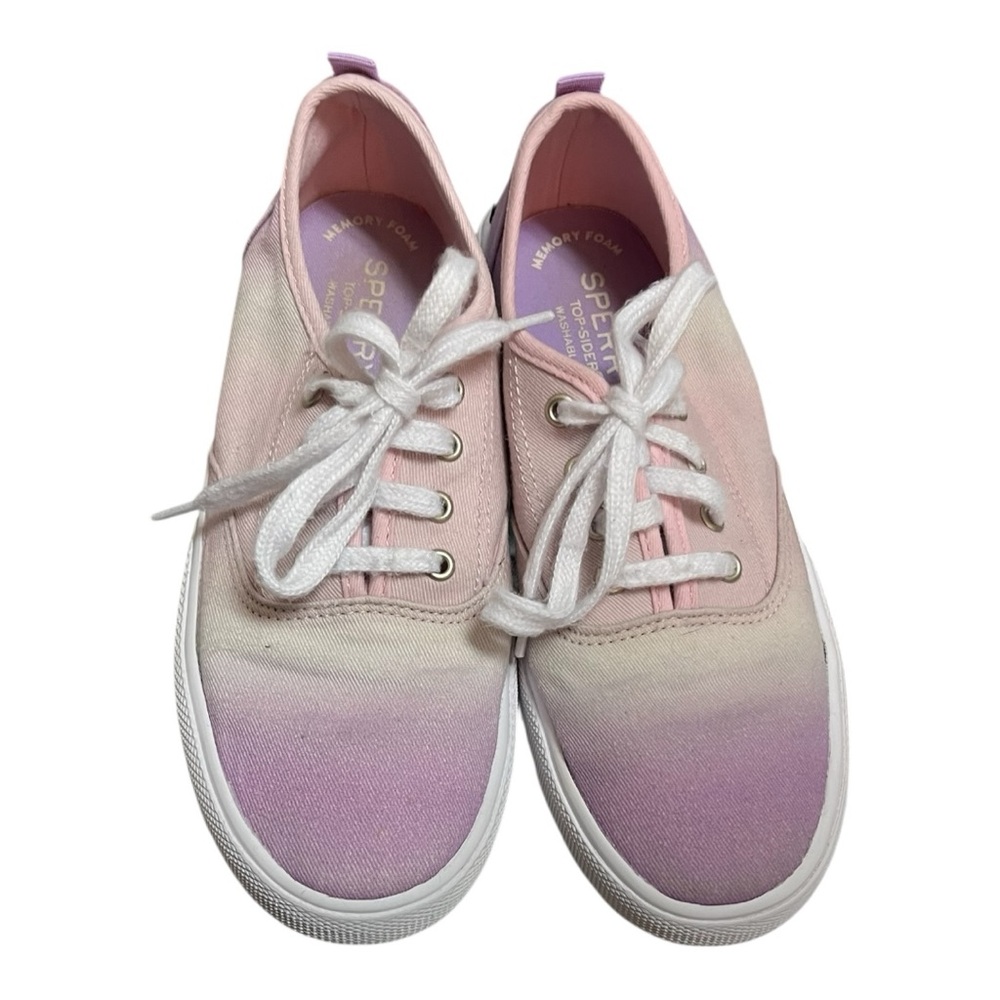 Sperry Kids Gradient Ombre Lace-Up Sneakers Pink Purple Size 2M - Picture 3 of 10